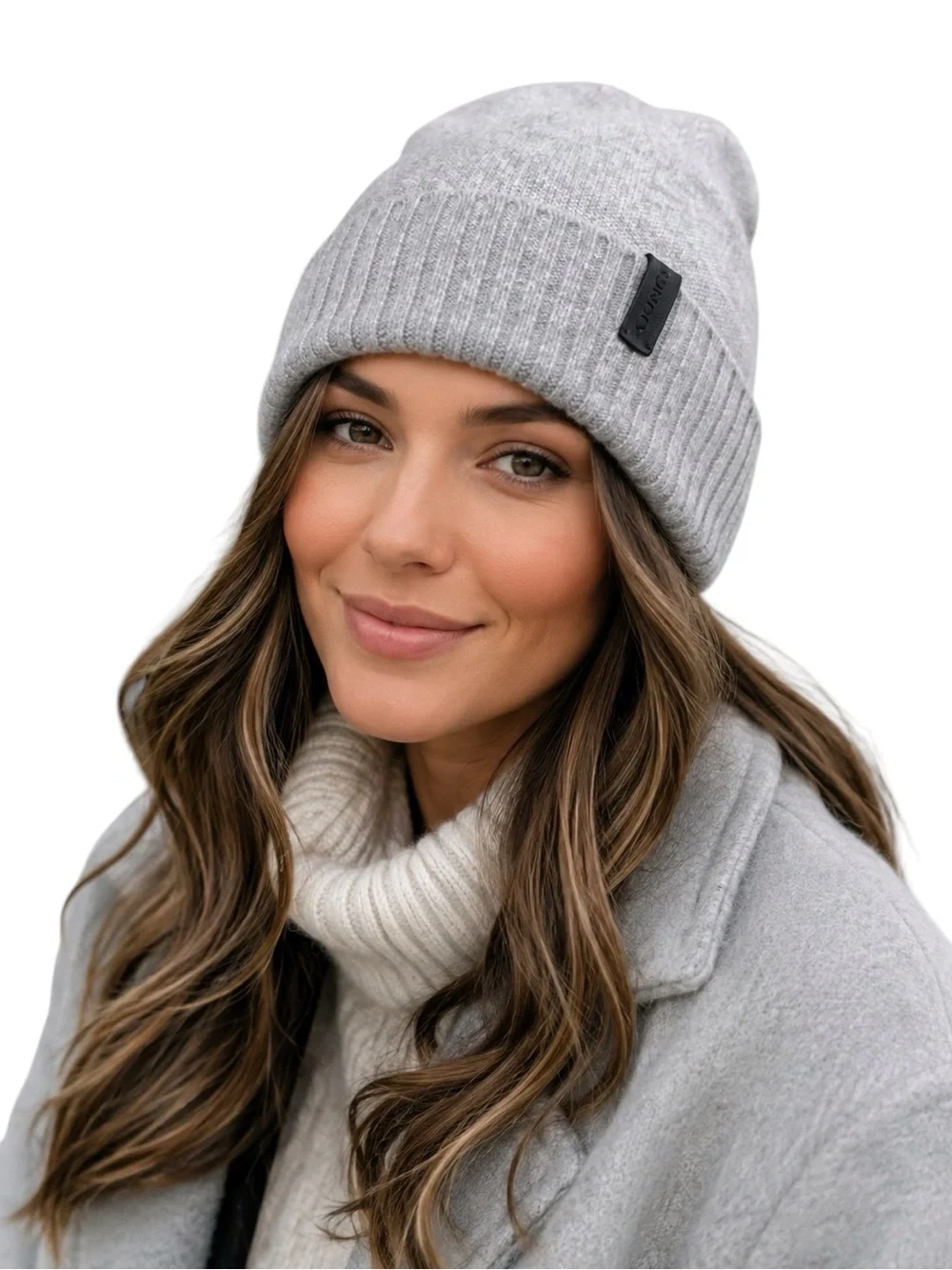 VINCE 100% Cashmere Brushed Rib Knit Cuff  Beanie Hat Heather Gray OS NWT Unisex